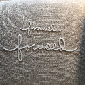 Small and Large “Focused” script wall art.